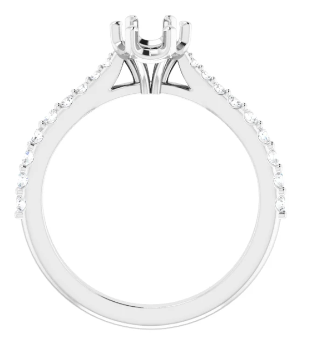14K White Gold Engagement Ring