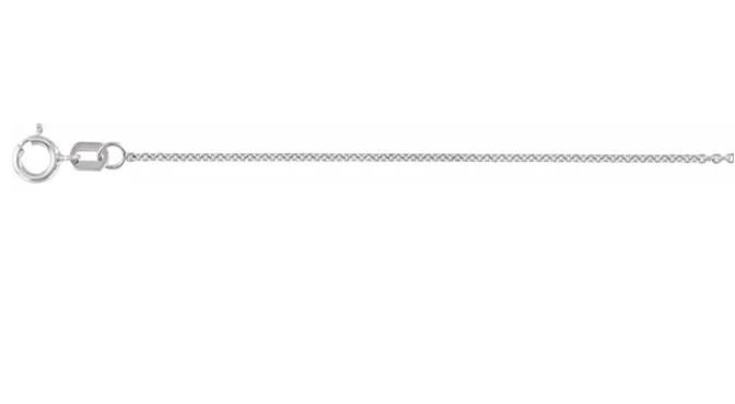14K White Gold 16in Cable Chain