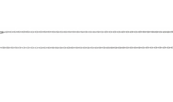 18k White Gold 16in Cable Chain