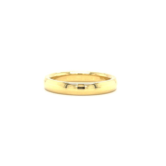 Half Round 4mm Ring with Comfort-Fit in 18K Yellow Gold Front View