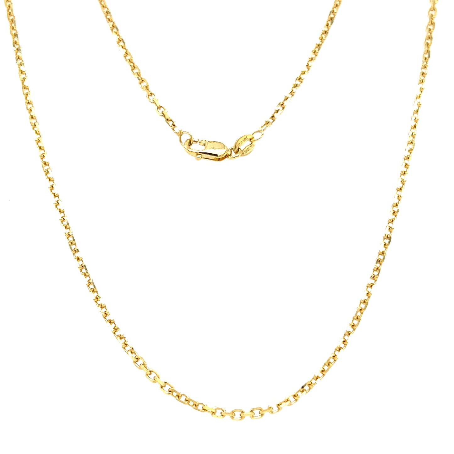 Diamond-cut Cable Chain 1.9mm with 16in of Length in 14K Yellow Gold