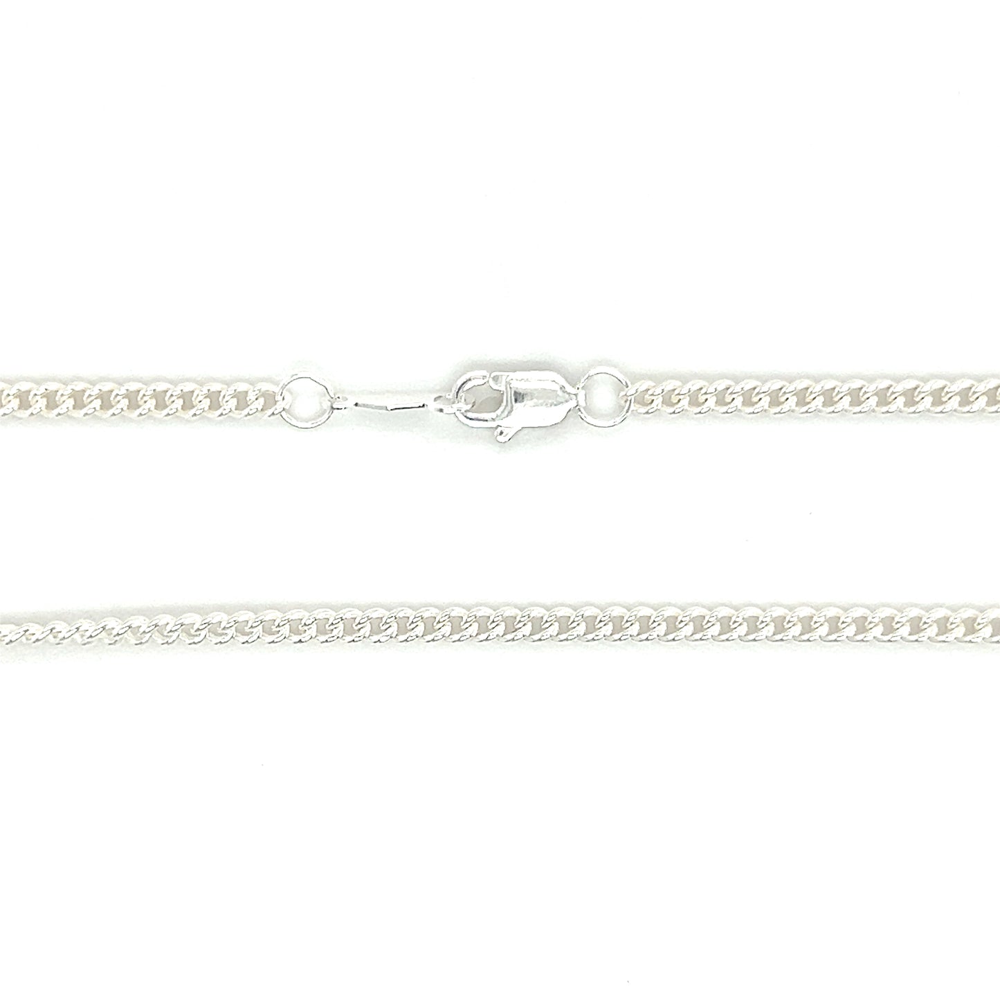 Curb Chain 2.25mm with 24in of Length in Sterling Silver Chain and Clasp View
