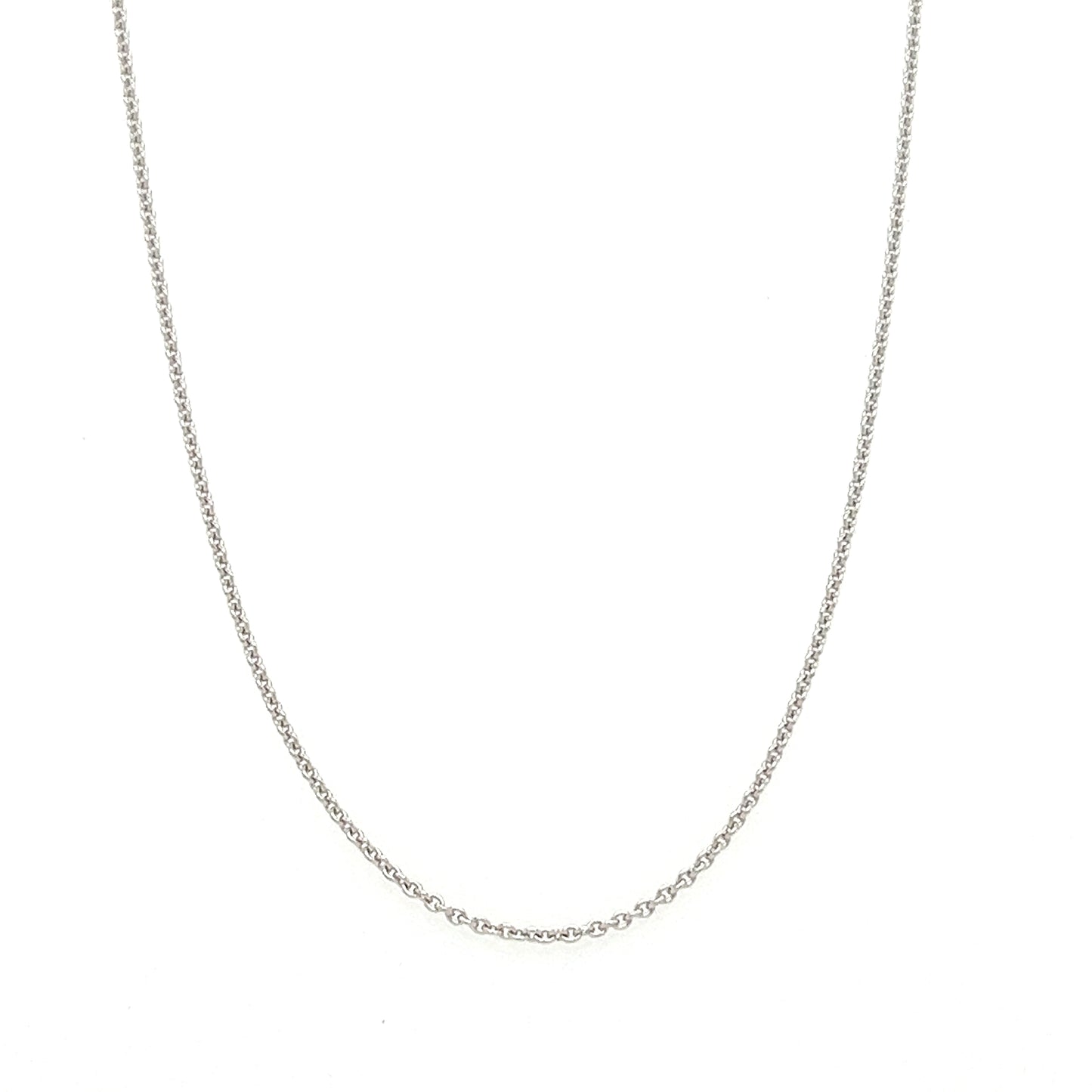 Cable 1.05mm Chain in 10K White Gold Front View