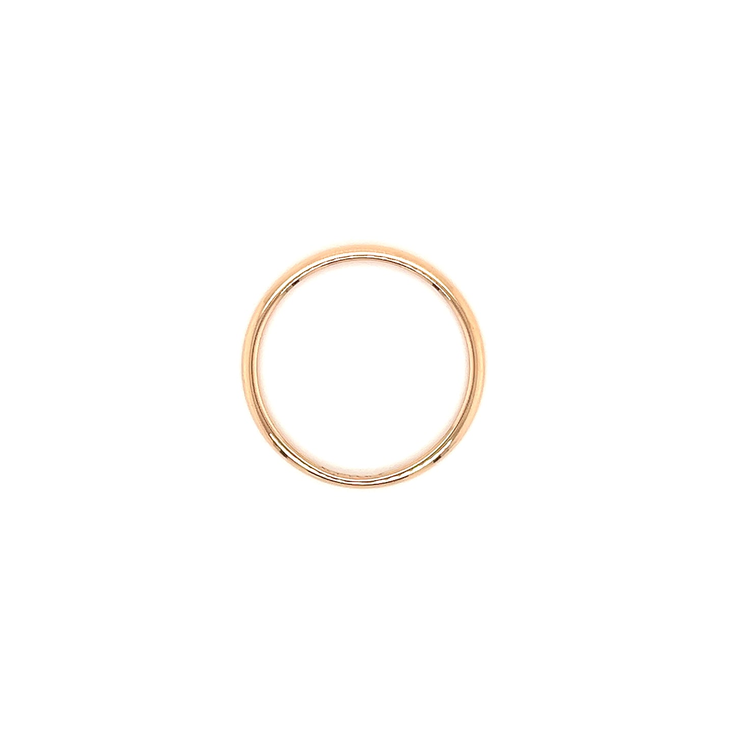 Half Round 2mm Ring with Light Weight in 14K Rose Gold Top View