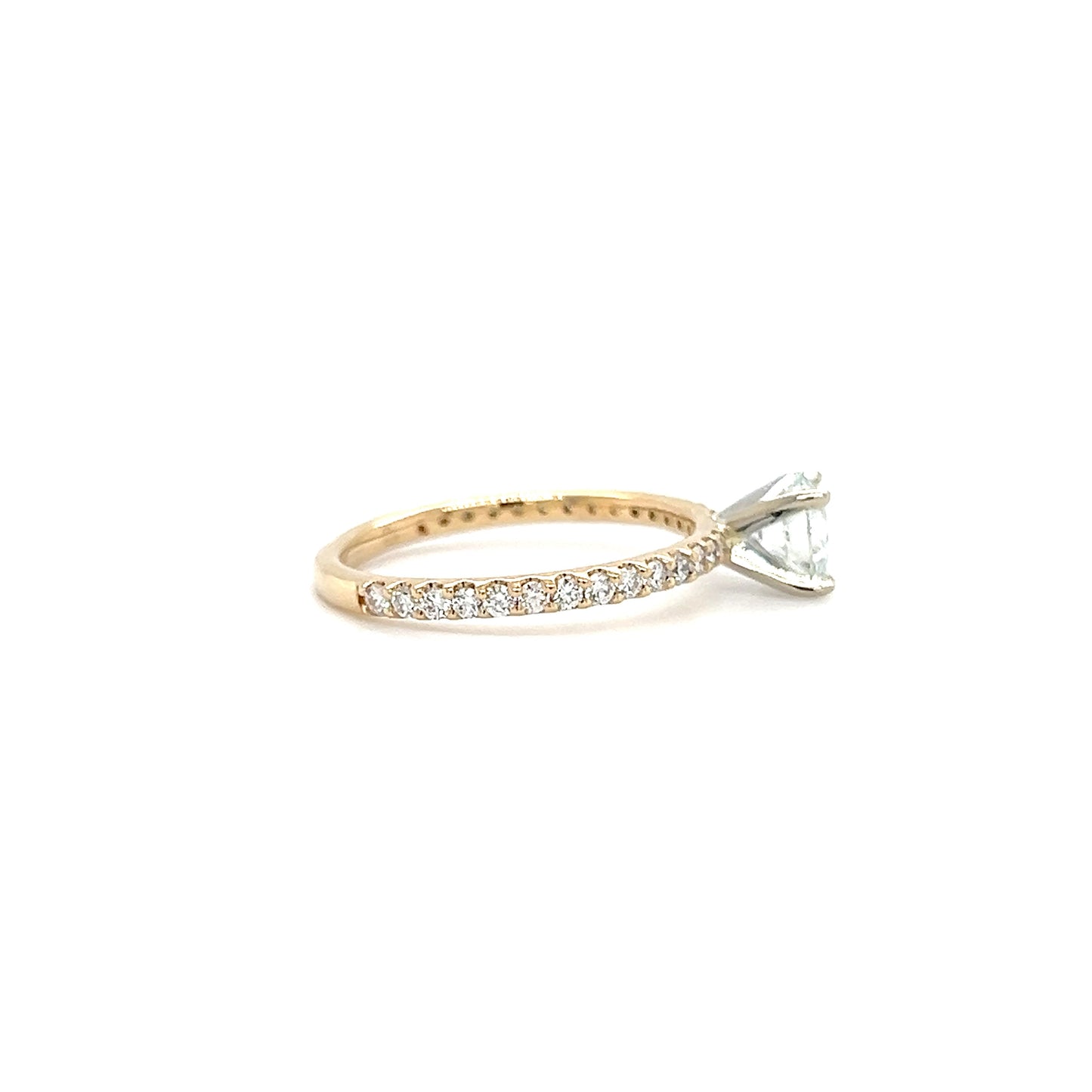 Solitaire Diamond Ring with 1.06ctw of Diamonds in 14K Yellow Gold Left Profile