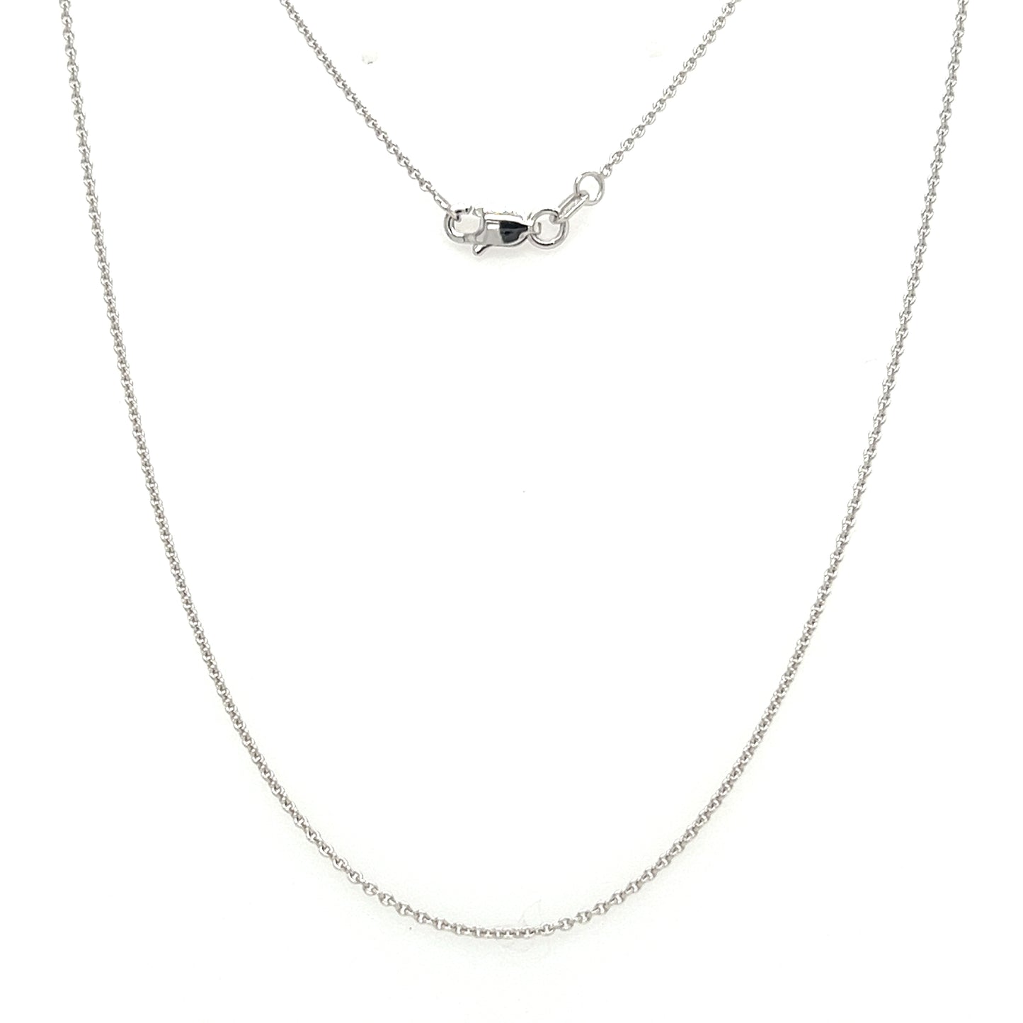 Cable 1.05mm Chain in 10K White Gold Full Chain Front View