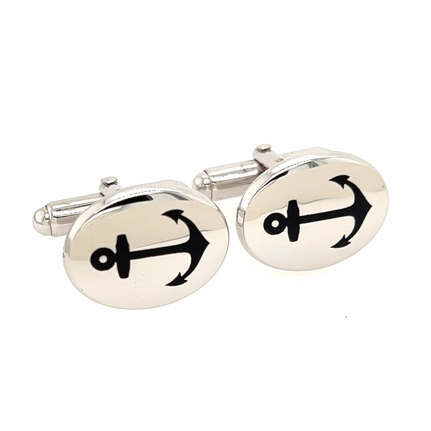 Anchor Cuff Links in Sterling Silver Front