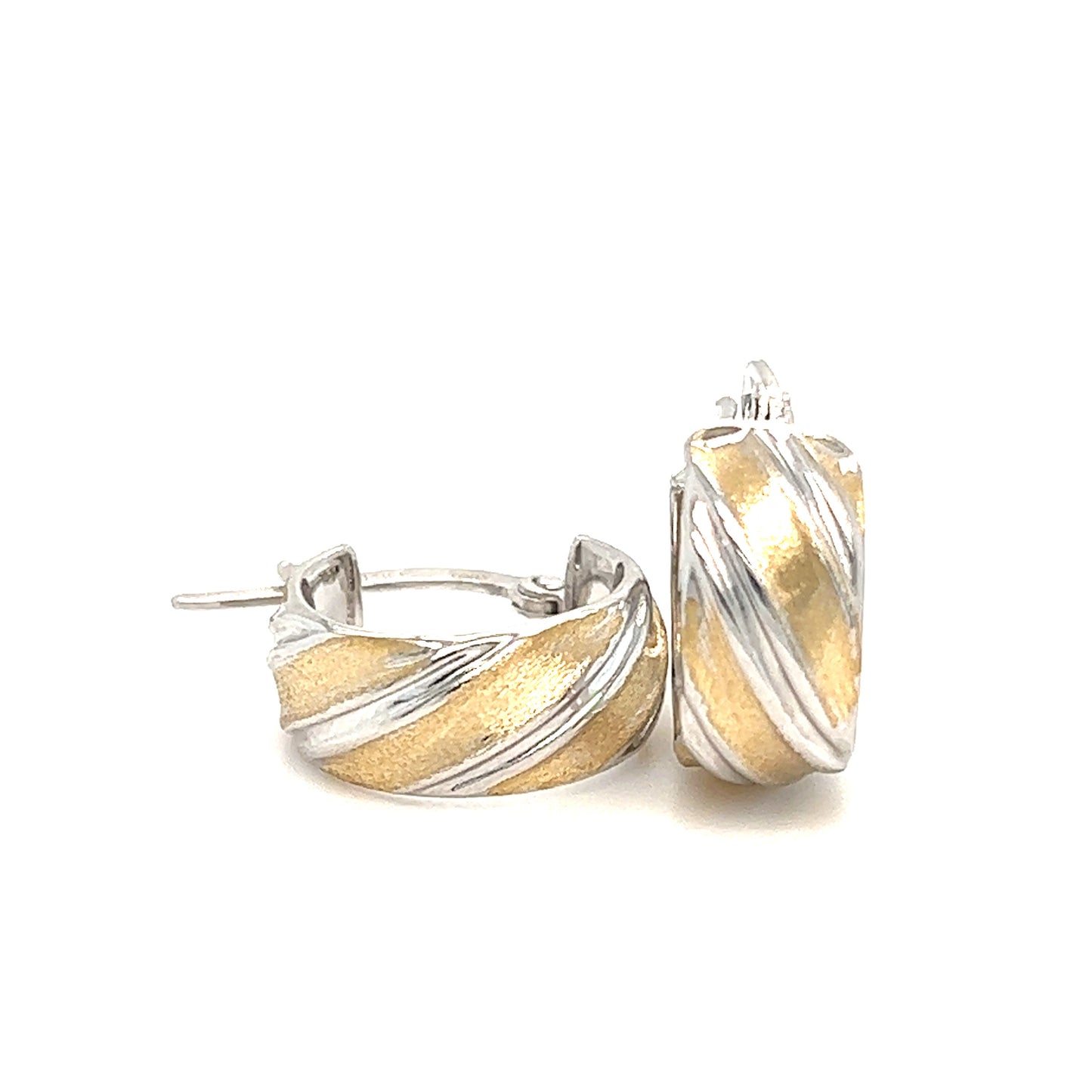 Hoop Earrings in Two-Tone 14K Gold Front