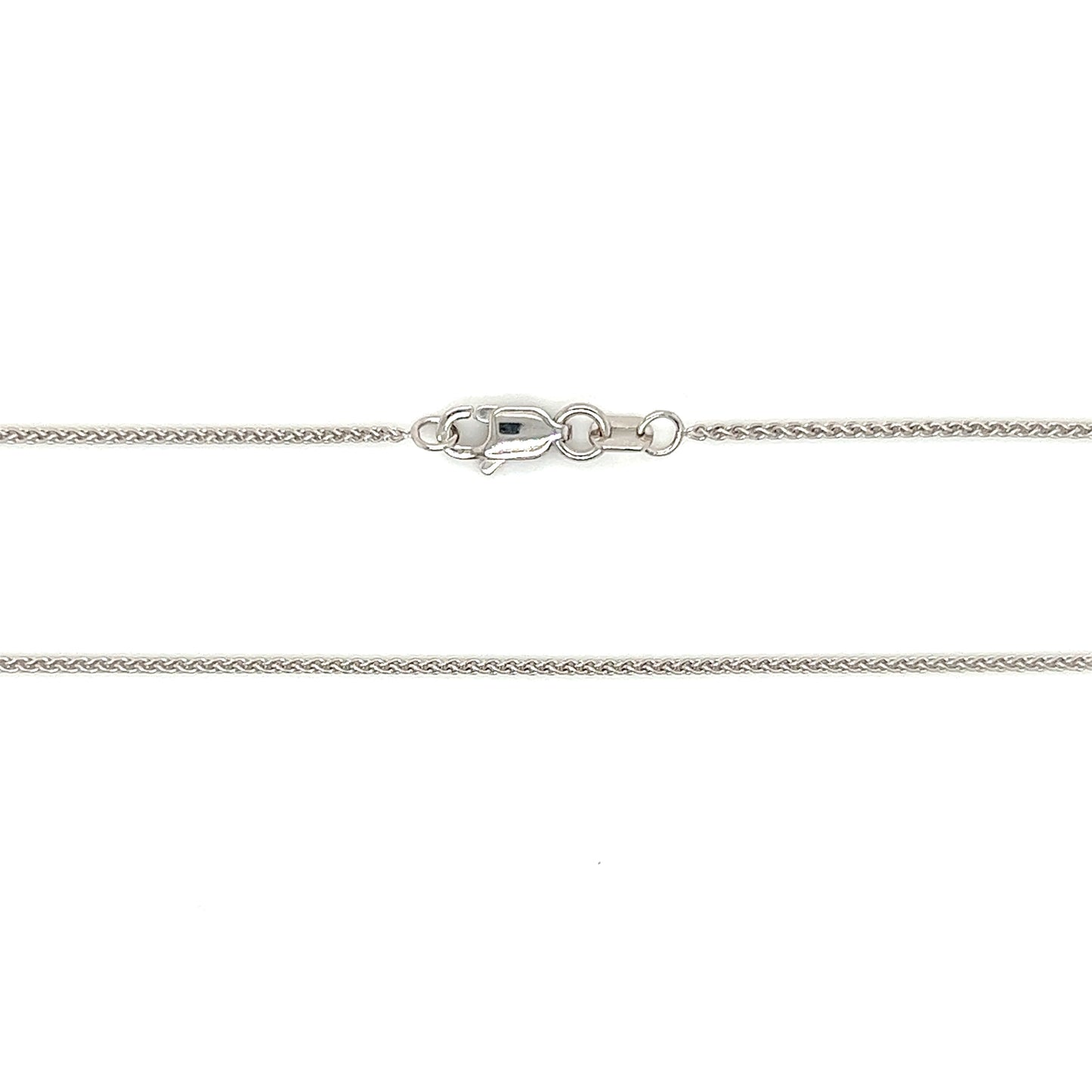 Wheat Chain 1.05mm with 20in Length in 14K White Gold Chain and Clasp View