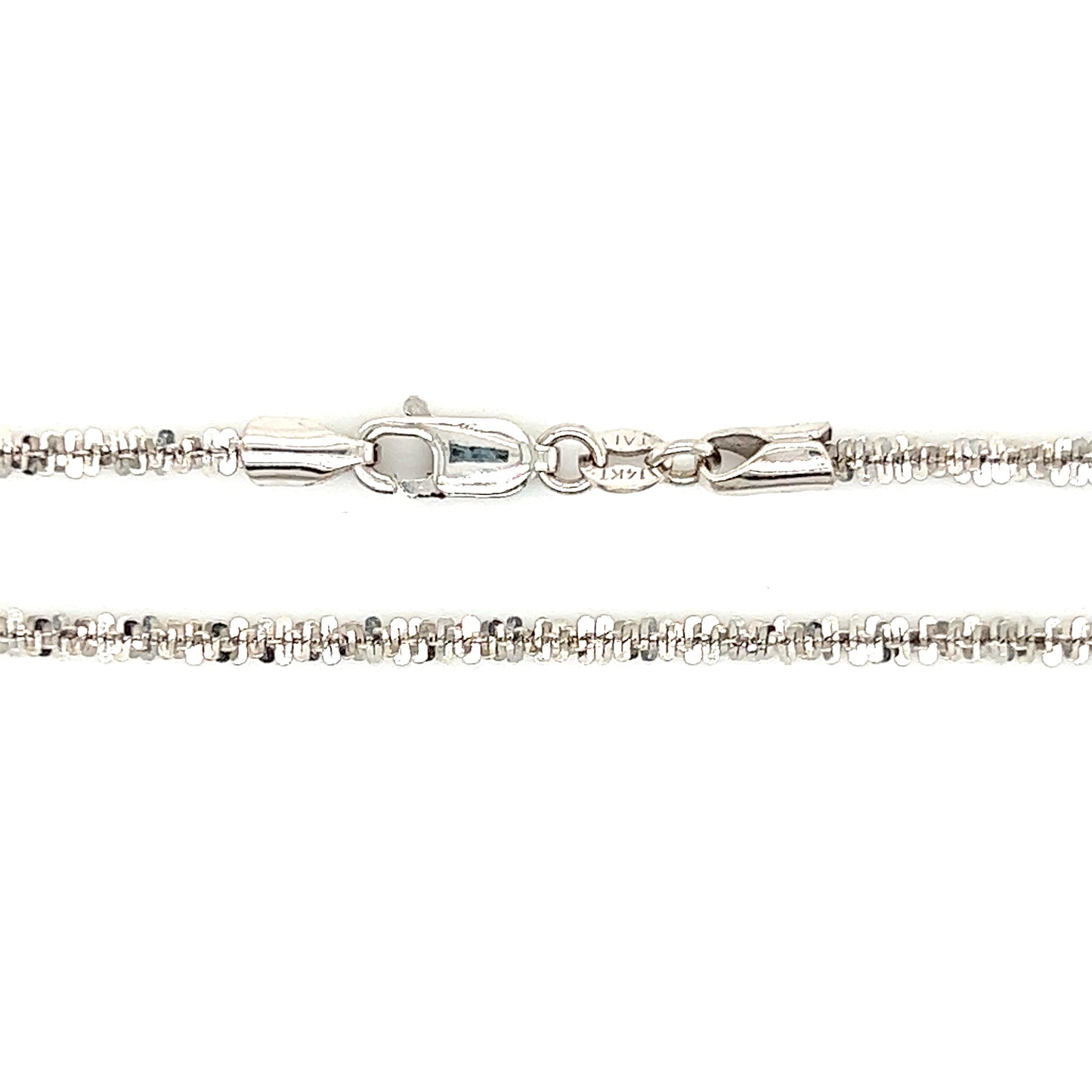 Sparkle Chain 2.0mm with 18in Length in 14K White Gold Chain and Clasp View