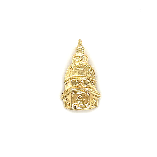 Maryland State House Pendant in 10K Yellow Gold Front View