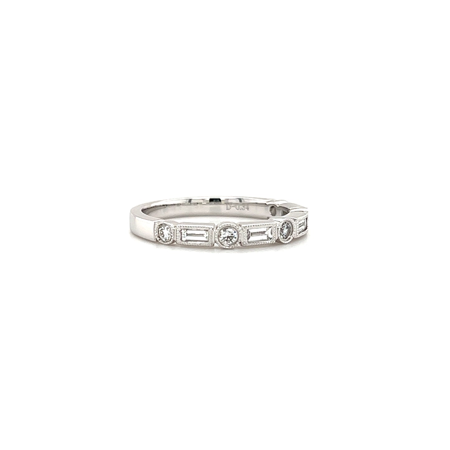 Geometric Ring with 0.34ct of Diamonds in 18K White Gold Left Side View