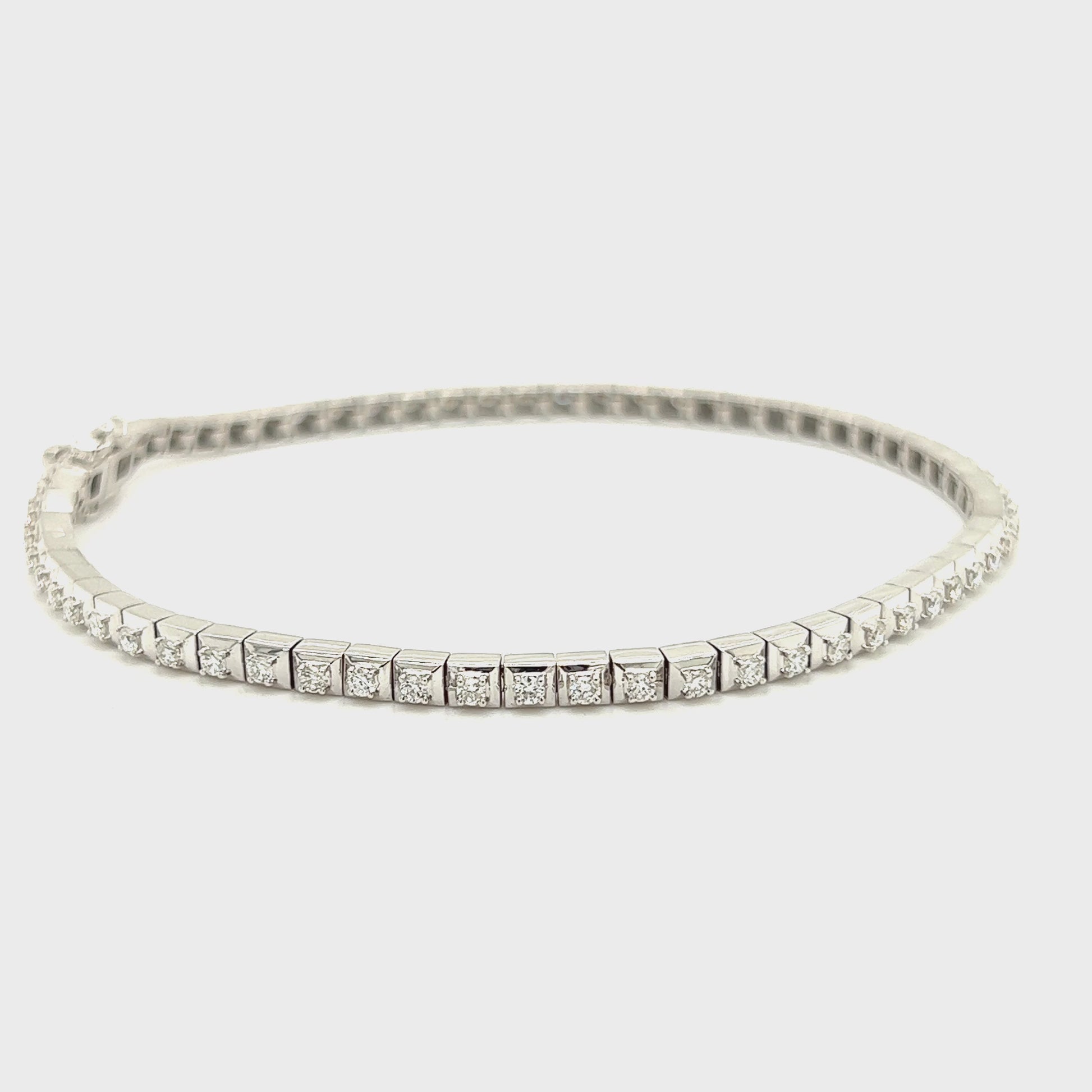 Diamond Link Bracelet with 1.0ctw of Diamonds in 14K White Gold Video