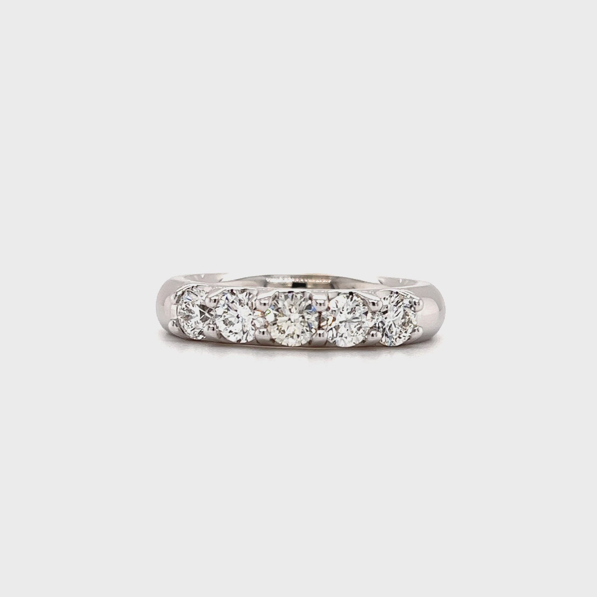 Diamond Ring 4mm with 1.24ctw of Diamonds in 14K White Gold Video