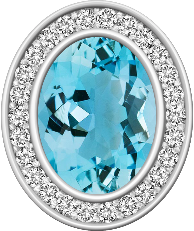 Aquamarine Centerpiece Pro M26™ Class Ring Mod™