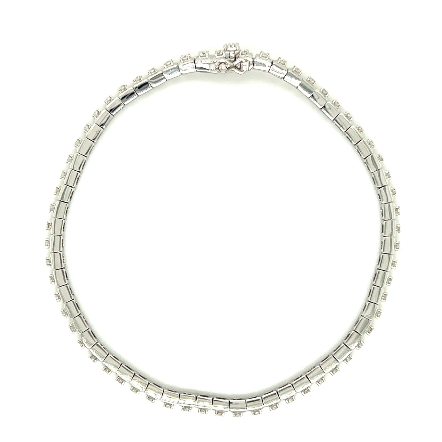 Diamond Link Bracelet with 1.0ctw of Diamonds in 14K White Gold Full Bracelet Top View