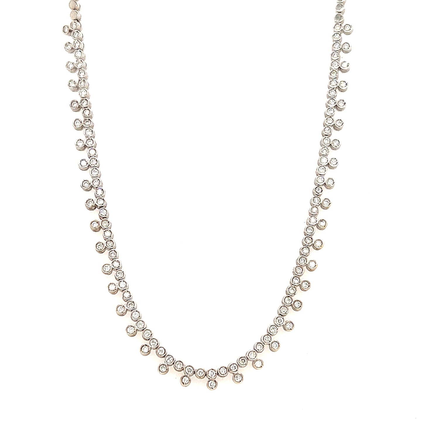 Diamond Necklace with 1.16ctw of Diamonds in 18K White Gold Front View
