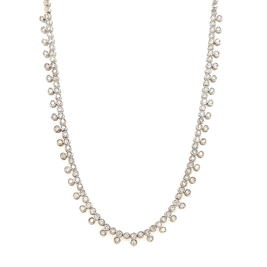 Diamond Necklace with 1.16ctw of Diamonds in 18K White Gold Front View