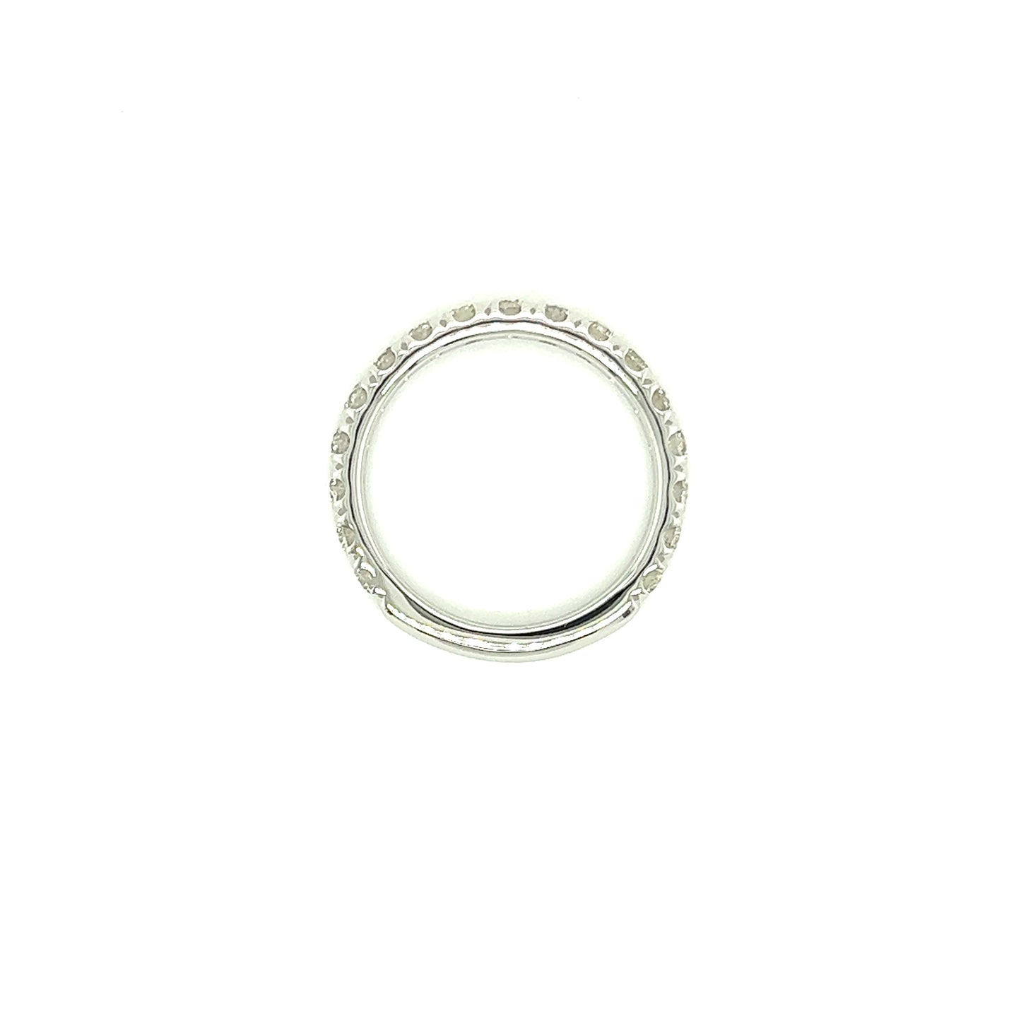 French-set Diamond Ring with 1ctw of Diamonds in 14K White Gold Top View