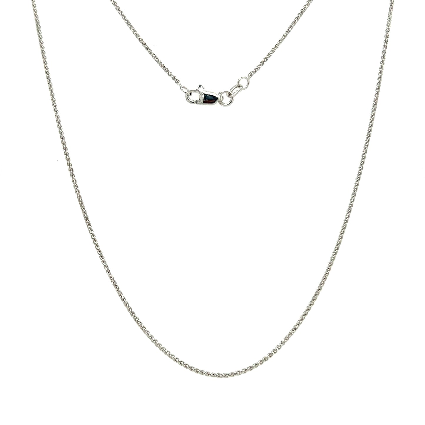 Round Wheat Chain 1.05mm with 16 Inches of Length in 10K White Gold Full Chain View Edit alt text