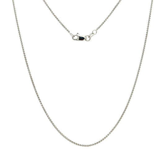 Round Wheat Chain 1.05mm with 16 Inches of Length in 10K White Gold Full Chain View  Edit alt text