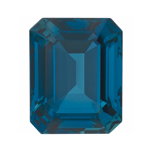 Loose London Blue Topaz Gemstone (RGJ-London-Blue-Topaz) Octagon Emerald Cut