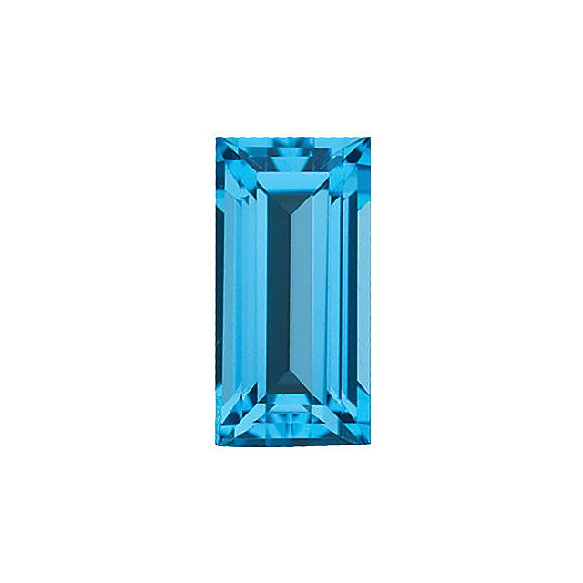 Loose Swiss Blue Topaz Gemstone Baguette