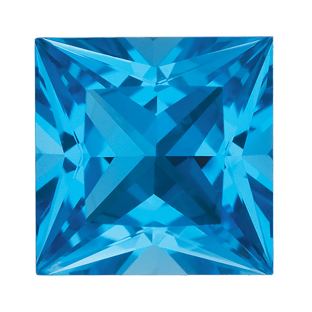 Loose Swiss Blue Topaz Gemstone Princess