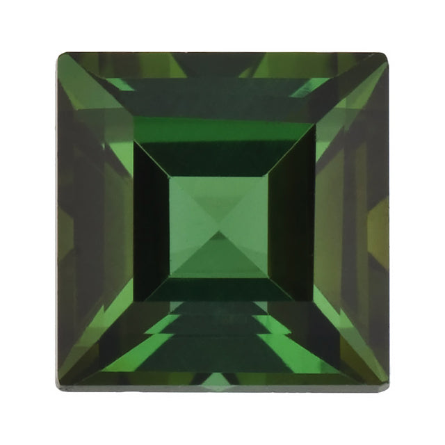 Loose Green Tourmaline Gemstone Princess Square Step