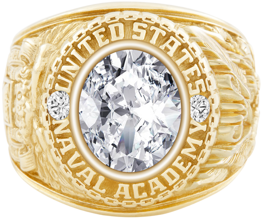 USNA Class Ring Mod Classic M1 Diamond Diamond Dividers