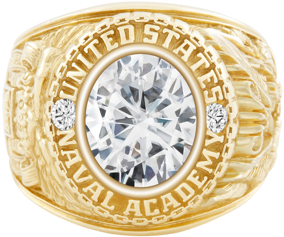 USNA Class Ring Mod Classic M1 Moissanite Diamond Dividers