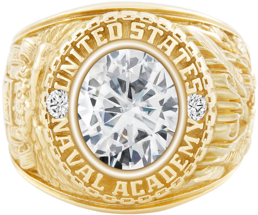 USNA Class Ring Mod Classic M1 Moissanite Diamond Dividers