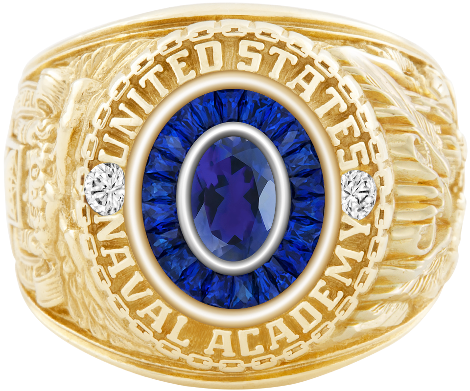 USNA Class Ring Mod Eternal MX Diamond Dividers