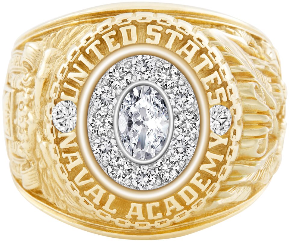 USNA Class Ring Mod Pro M12 Diamond Diamond Dividers