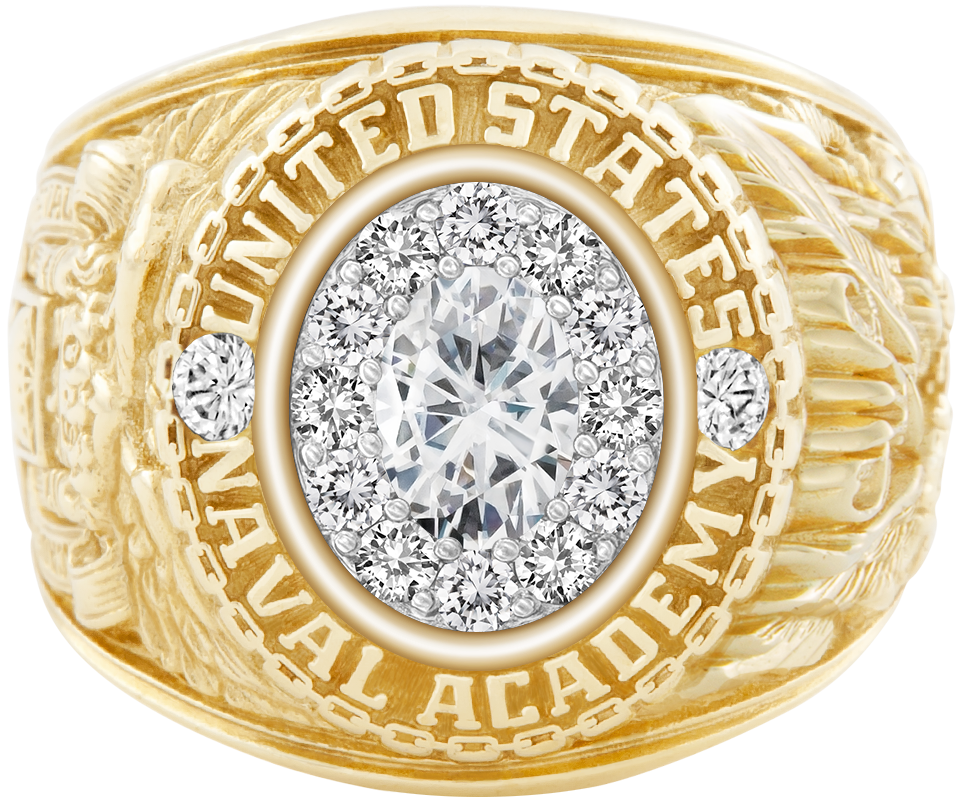 USNA Class Ring Mod ProPlus M12 Moissanite Diamond Dividers