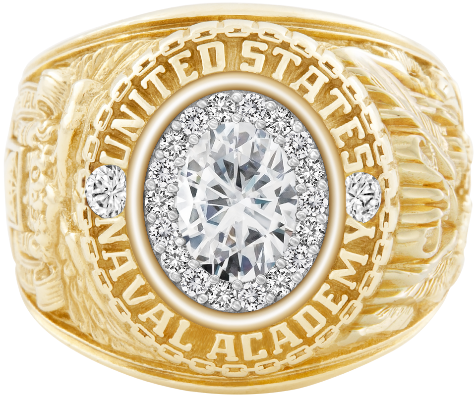 USNA Class Ring Mod ProPlus M18 Moissanite Diamond Dividers