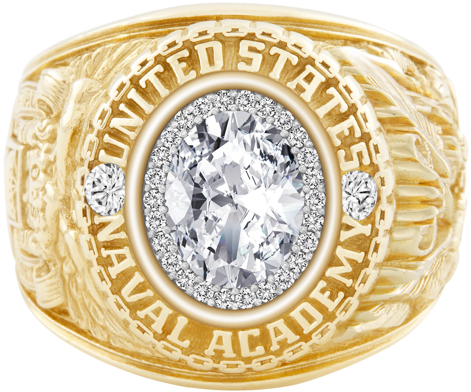 USNA Class Ring Mod ProPlus M26 Diamond Diamond Dividers