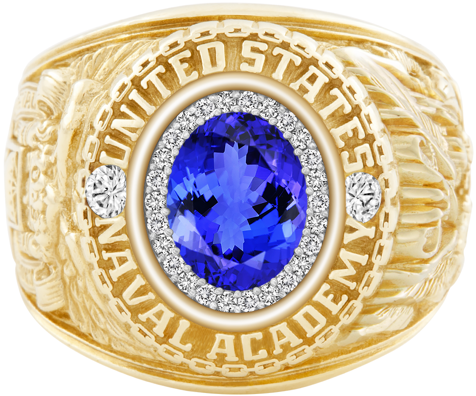 USNA Class Ring Mod ProPlus M26 Tanzanite Diamond Dividers