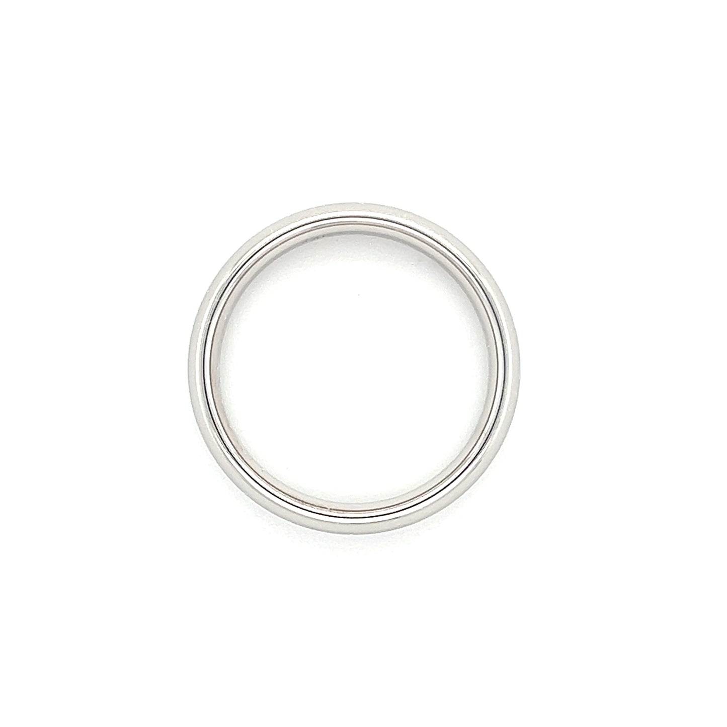Wedding Band Ring with Comfort Fit 5mm Width in 14K White Gold Top View