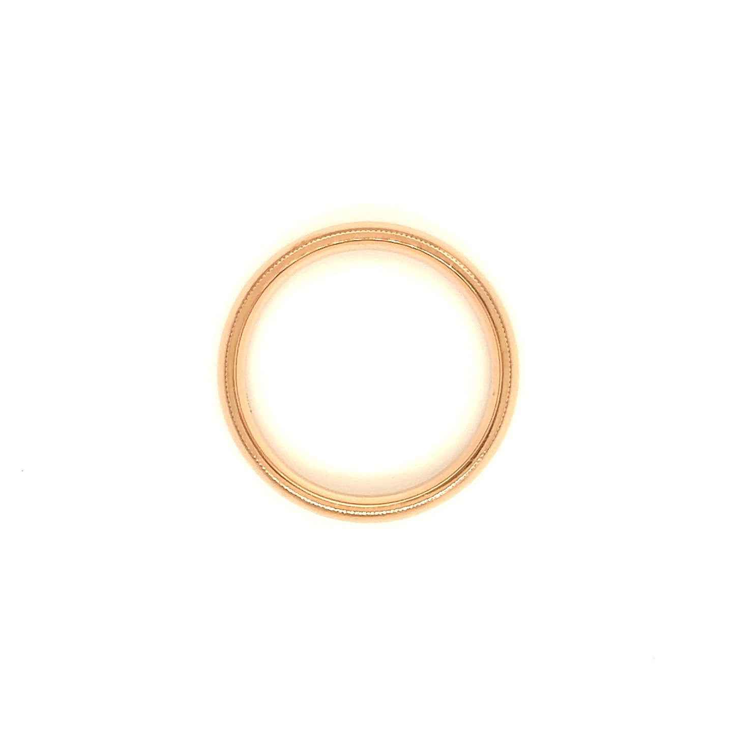 Milgrain 6mm Ring with Comfort Fit in 10K Rose Gold Top View