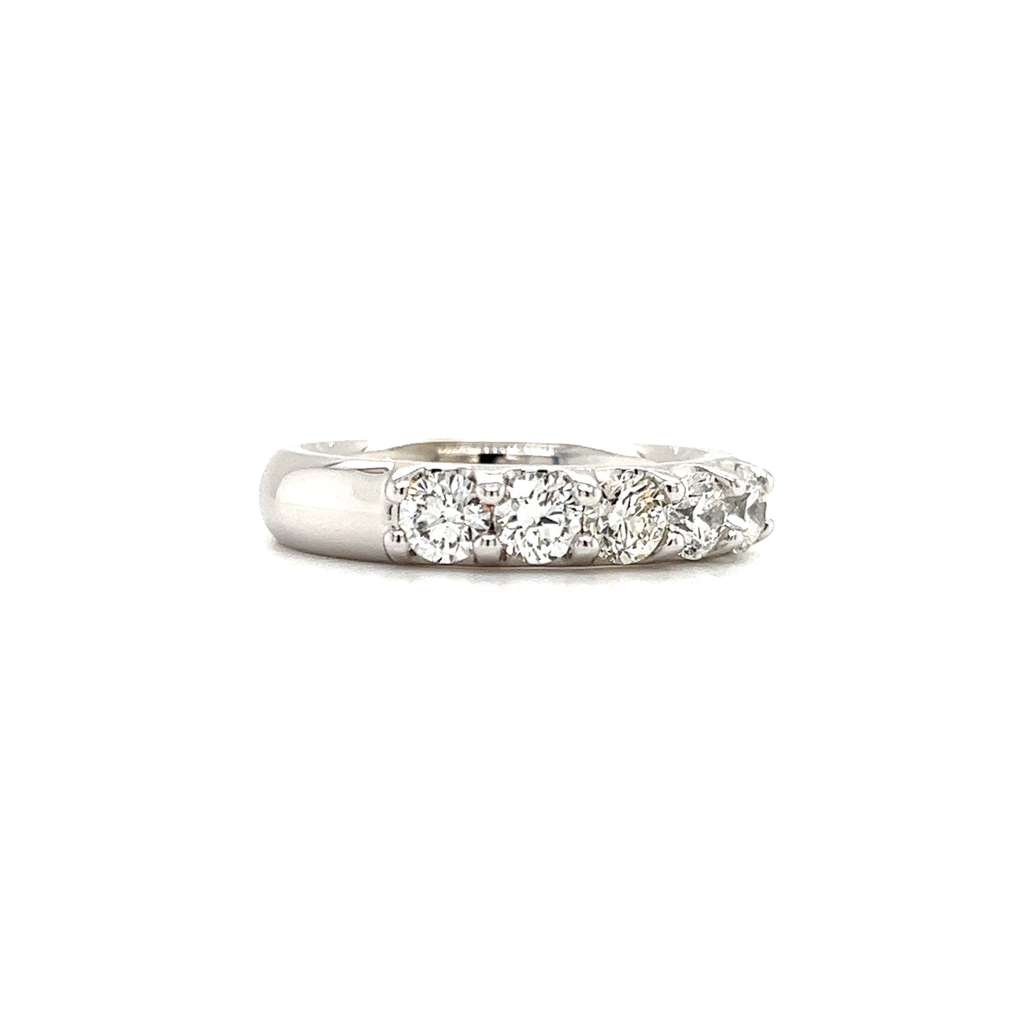 Diamond Ring 4mm with 1.24ctw of Diamonds in 14K White Gold Left Side View