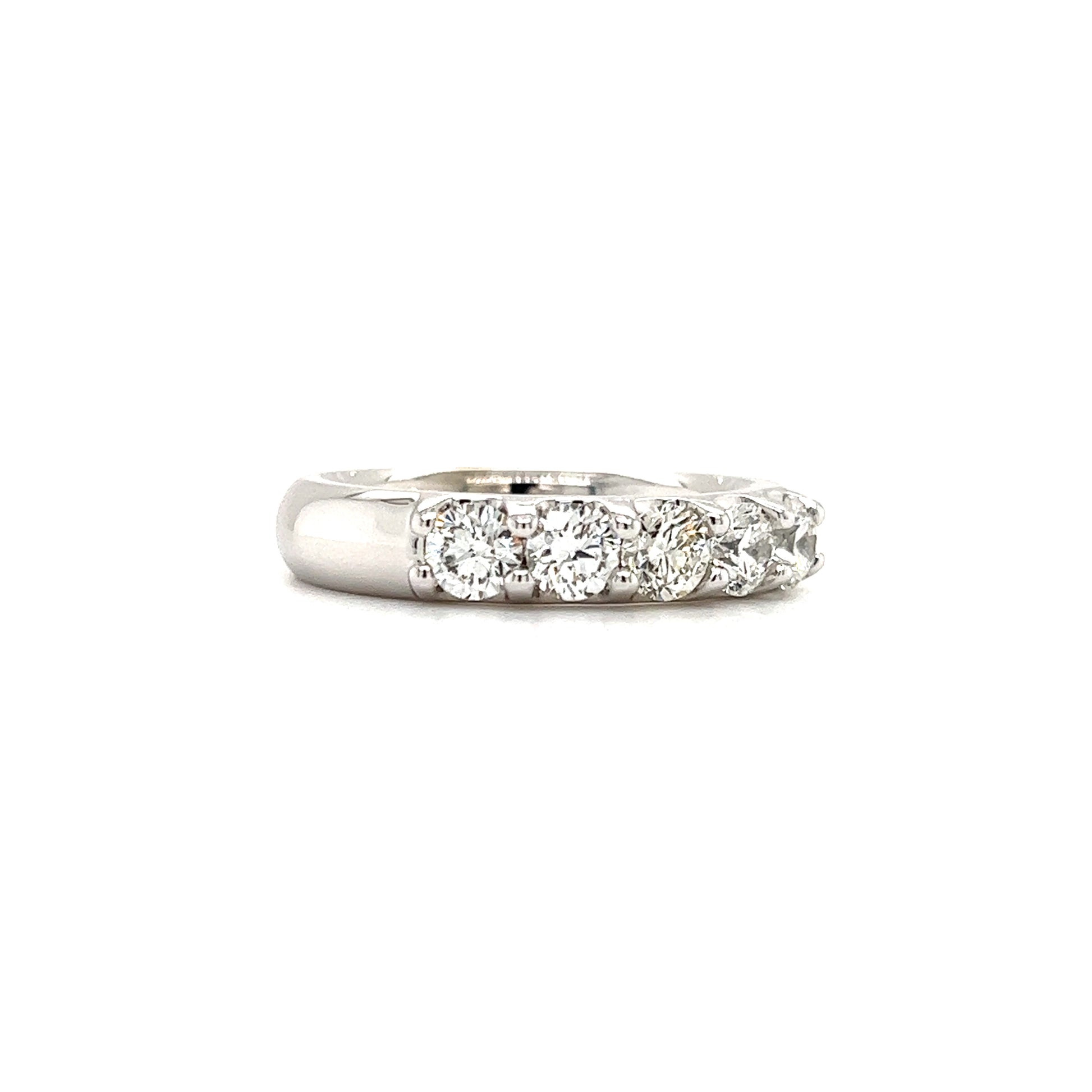 Diamond Ring 4mm with 1.24ctw of Diamonds in 14K White Gold Left Side View