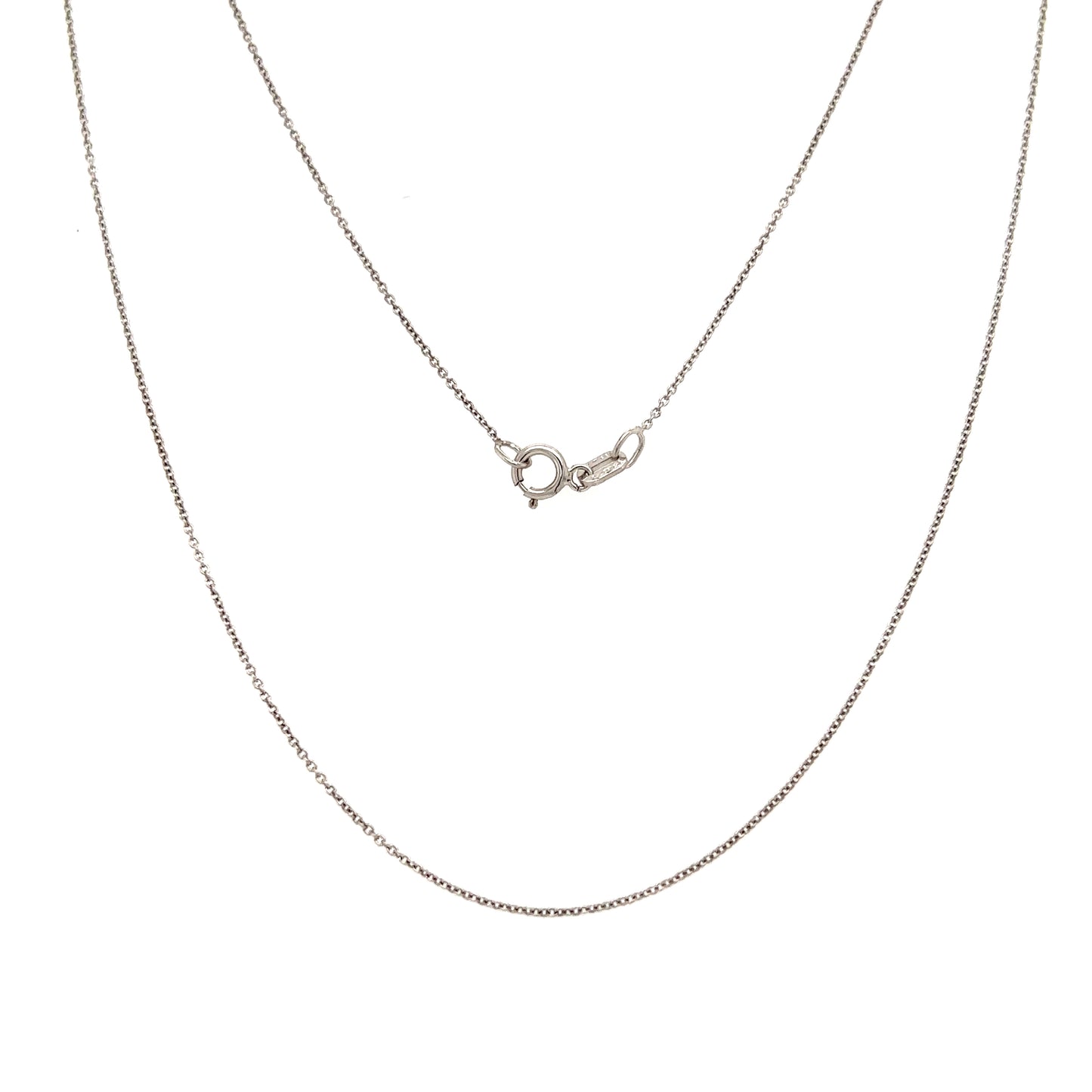 Cable 0.75mm Chain with 16in Length in 14K White Gold Full Chain View