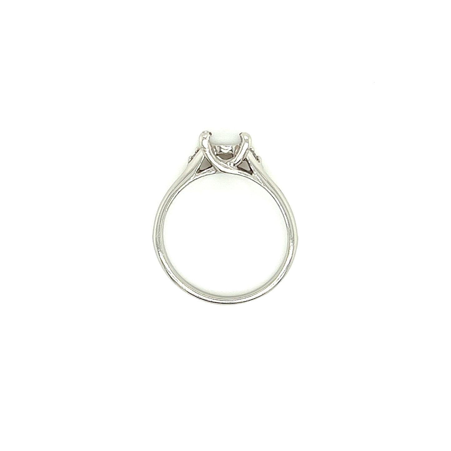Diamond Ring Setting with Fourteen Diamonds in Platinum Top View