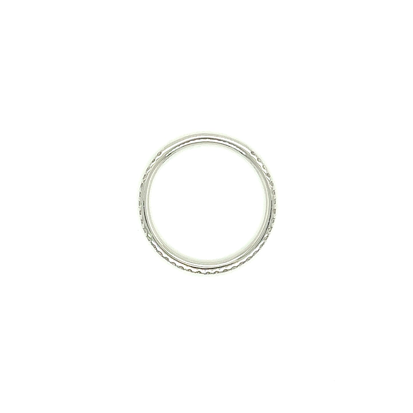 Curved Diamond Ring with 0.15ctw of Diamonds in Platinum Top View