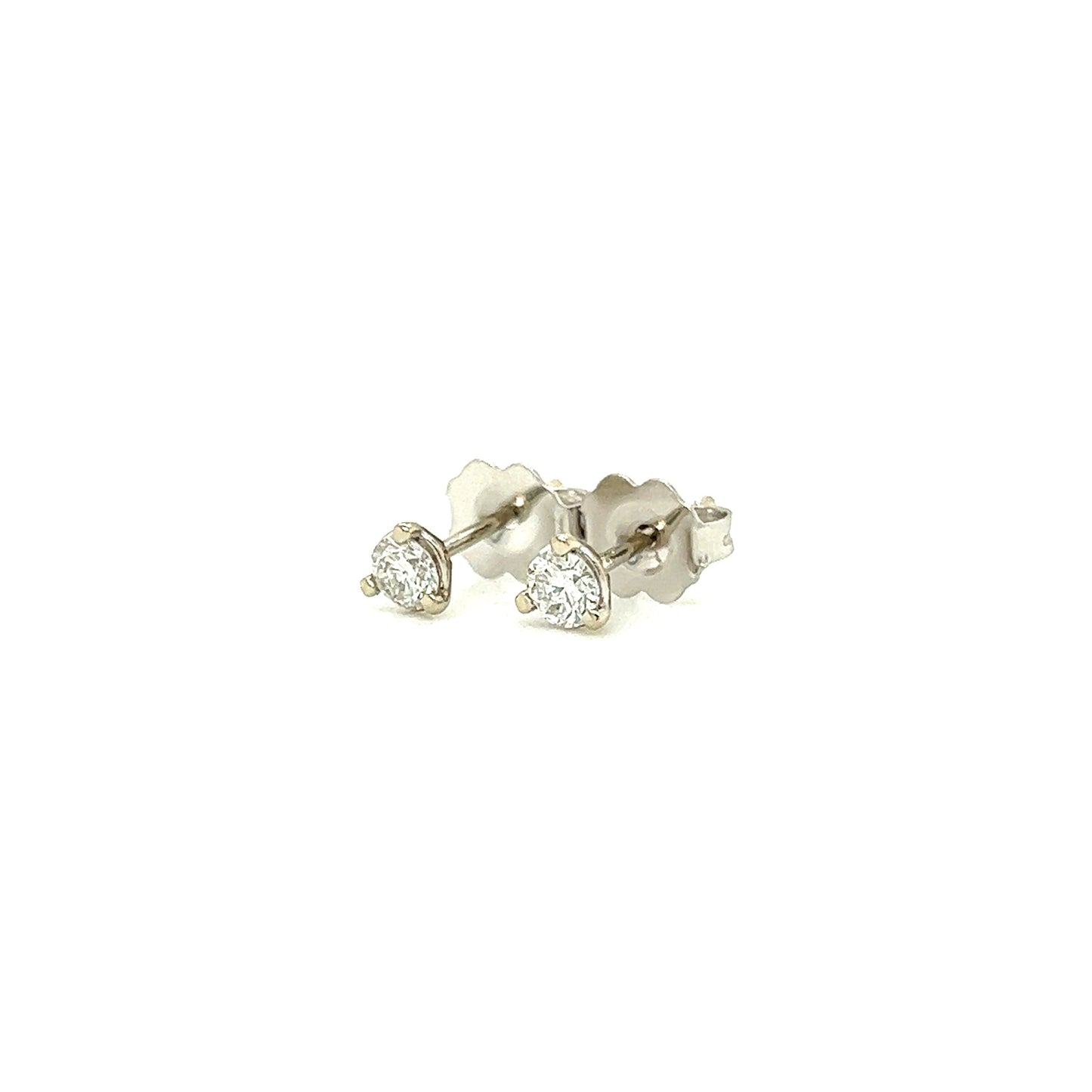 Diamond Stud Earrings with 0.2ctw of Diamonds in 14K White Gold Right Side View