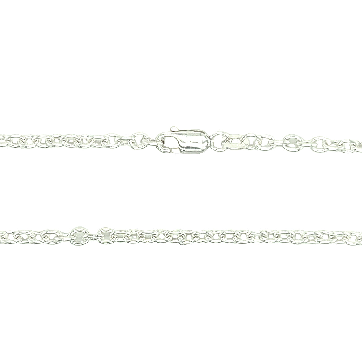 Cable Chain 2.75mm with 24in of Length in Sterling Silver Chain and Clasp View