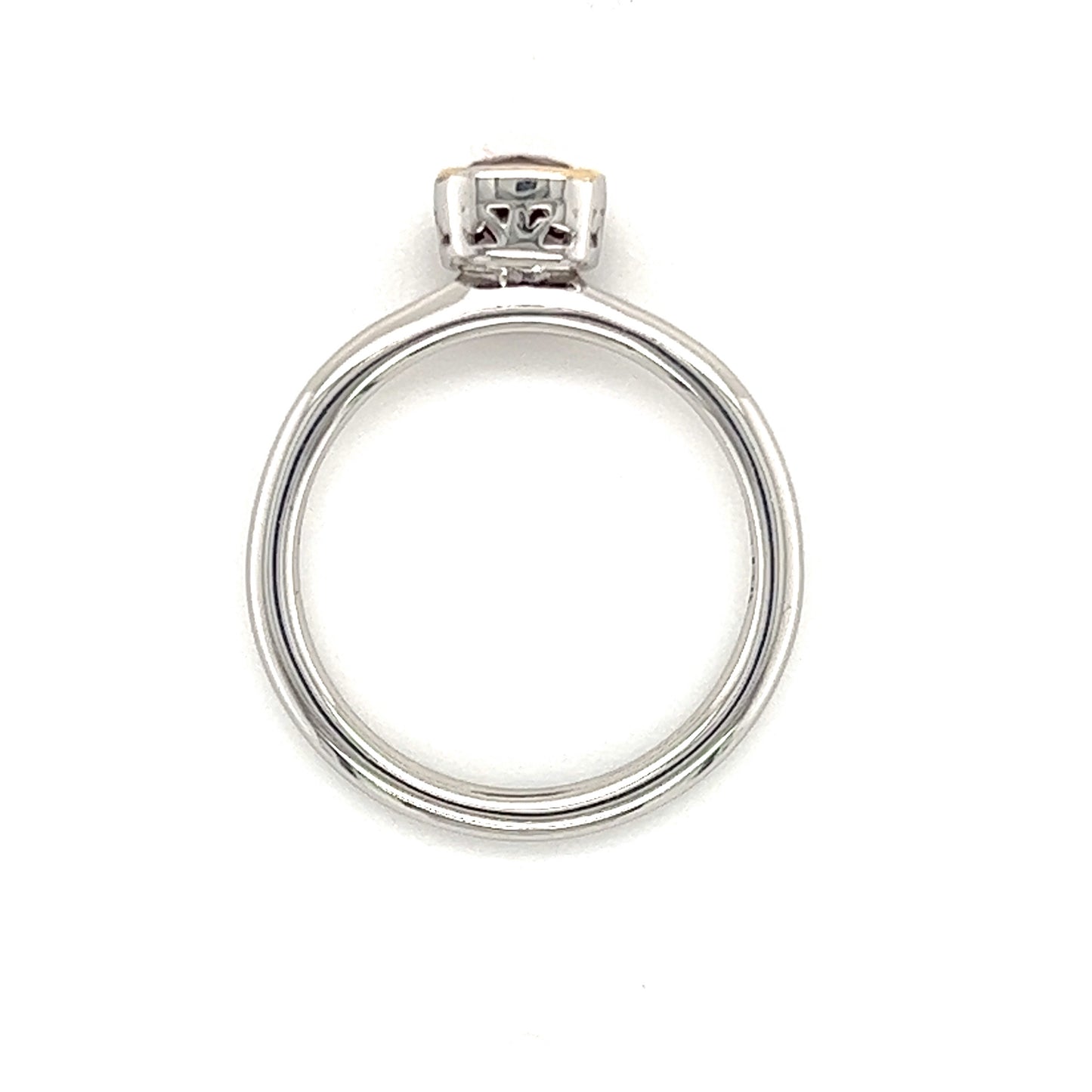 Cushion Garnet Ring in Sterling Silver with 14K Yellow Gold Accent Top View