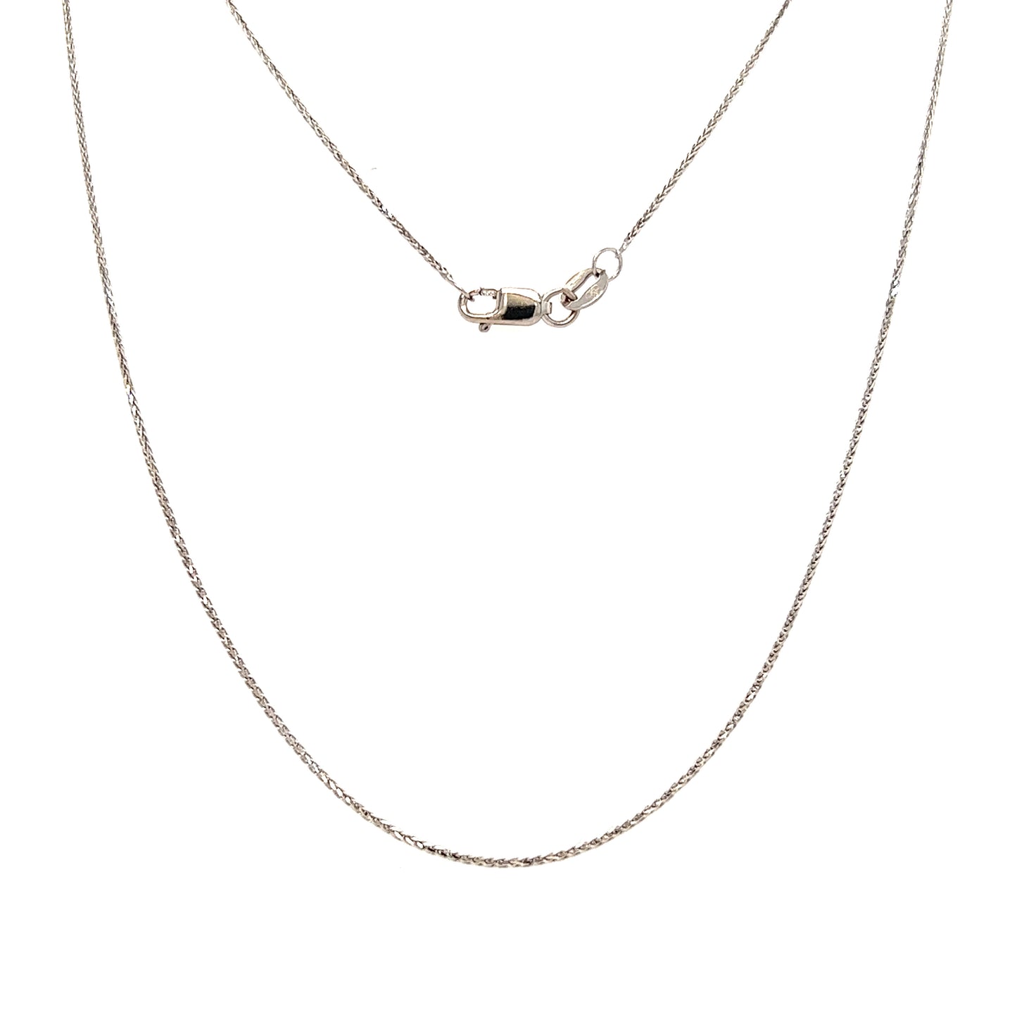 Wheat Chain 1.5mm with 18in Length in 14K White Gold Full Chain View