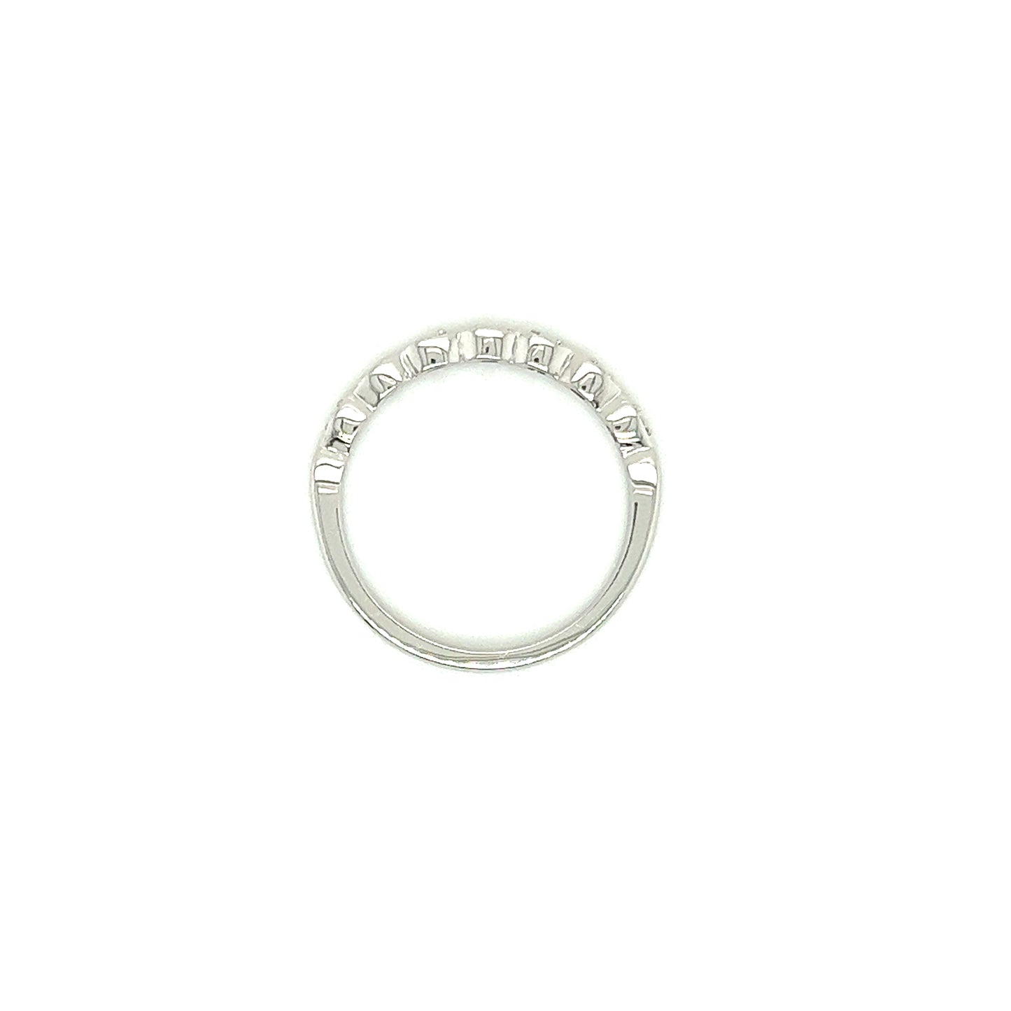 Wavy Diamond Ring with 0.07ctw Diamonds in 14K White Gold Top View